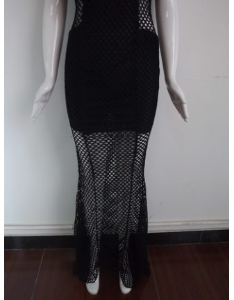 Sexy Black Mermaid Dress M3979