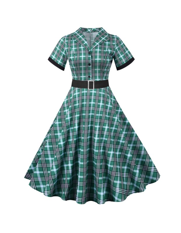 Formal Elegant Plus Size Dress With Belt Suit Vintage Dresses JY15033