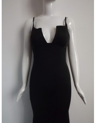 Fashion Top Style Black Long Evening Dress M3993