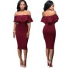 Off-shoulder Women Ruffle Dress M81092