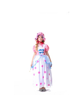 Halloween Children TV Costume Pink Polka Dot Princess Girl Pink Dress YM5827