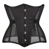 Black Mesh Women Waist Shrinkable Breathable Shapewear Corset Sexy Bustier WK2271
