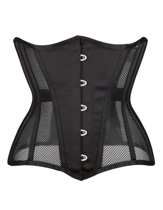 Black Mesh Women Waist Shrinkable Breathable Shapewear Corset Sexy Bustier WK2271