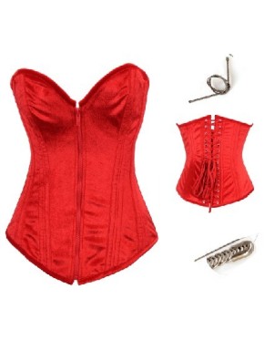red satin corset with zipper front m1943A