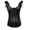 Black Faux Leather Lace Up Corset m1421
