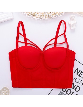 Suspender Female Inner Stage Clothes Short Sexy Backless Body Shaping Top 8566