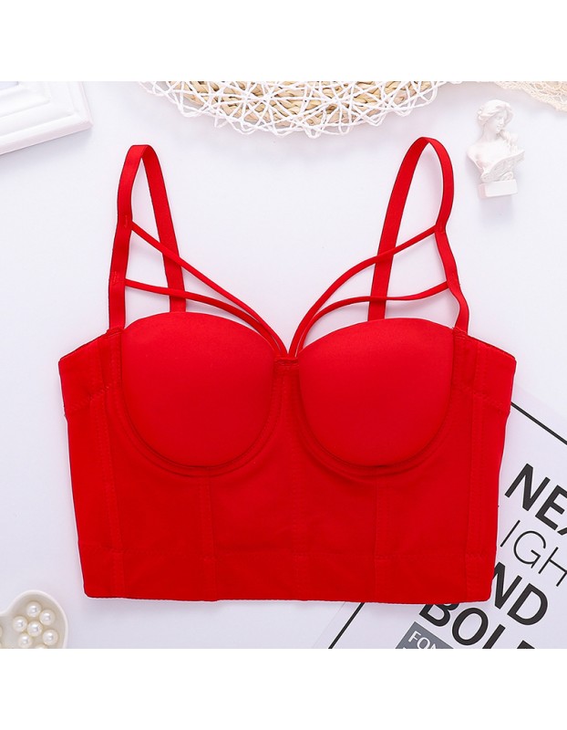Suspender Female Inner Stage Clothes Short Sexy Backless Body Shaping Top 8566