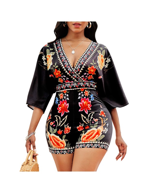 trending for women short black one piece jumpsuit M30125