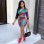 Ladies Floral Print Sexy Two Piece Set M9064