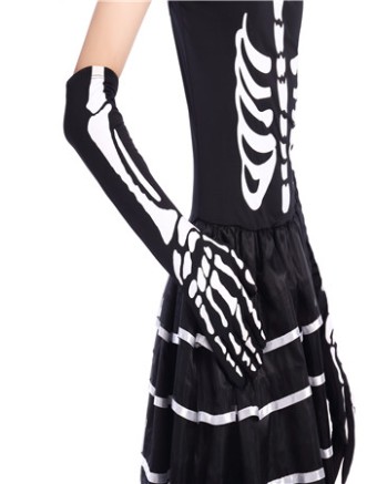 2017 6pcs Funny Cartoon Skull Bone Printed High Quality Sexy Dress M40254