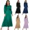 Woman Soft Long Sleeve Shapewear Elegant Satin Maxi Muslim Dress 21412