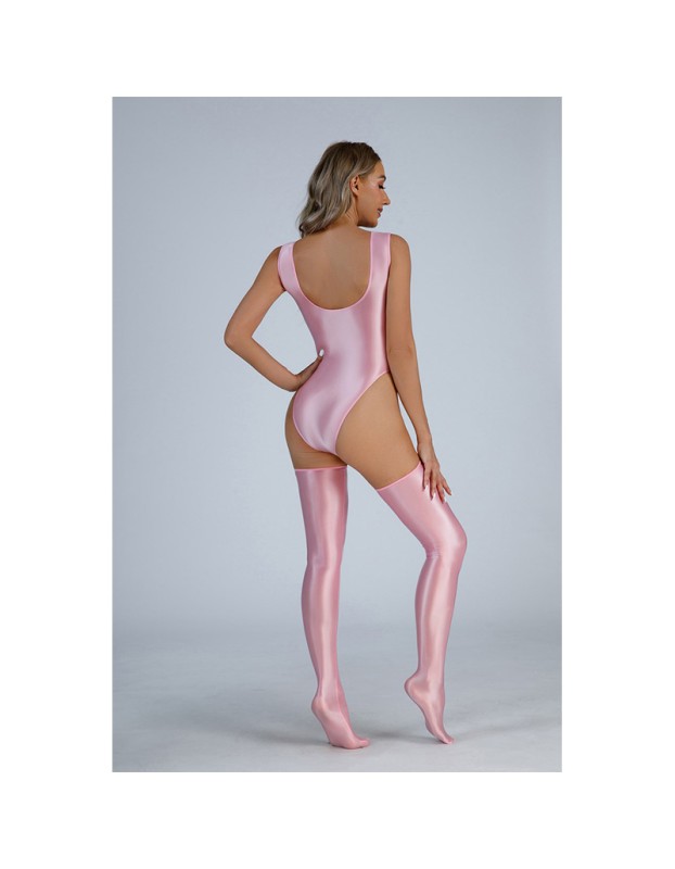 High Gork One Piece Bodysuit Bright High Elasticity Sexy Jumpsuit 9028