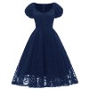 Lace Puffy Sleeves Night For Ladies Single Row Buttons Dresses CD1790