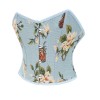 Sexy Bustier Butterfly Print Corset Tops For Women Waist Trainer Short Corset 22047