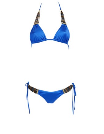 Elegant Blue Triangle Padded Bikini M5393