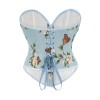 Flower Palace Corset Butterfly Print Bone Dress Wedding Base Waist Busier 22025