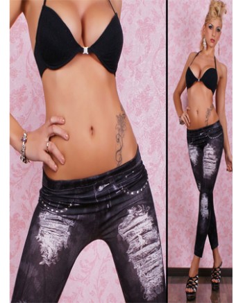 Seamless Tattoo Leggings trousers FG9016BK
