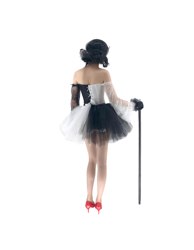 Women Corset Dress Halloween Witch Costume Clown Bustier With Skirt 1708