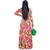 Casual Floral Print Summer Sexy Plus Size Women Dress 8616