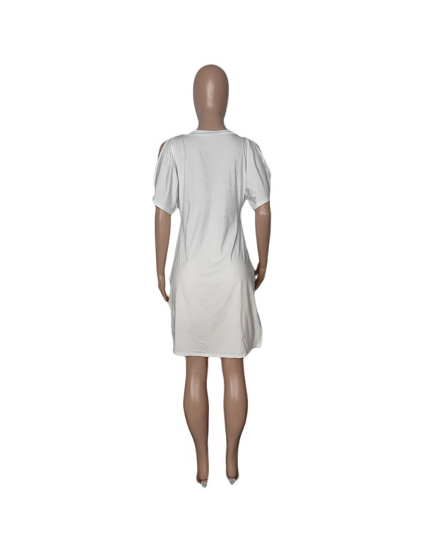 Hole Sleeve Opening Top And Pants Set Sexy Two Piece Sets Women M074