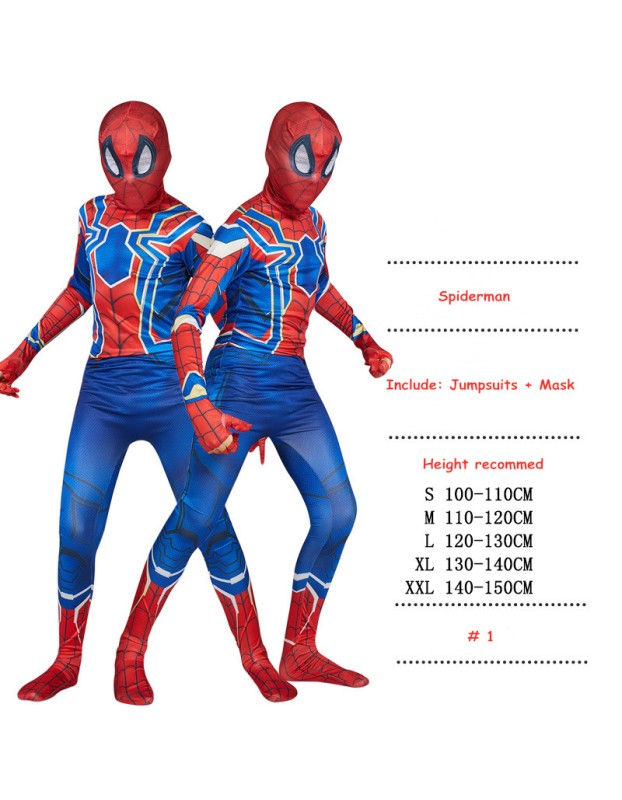 Kids and Men Spiderman Cosplay Clothing  Superhero Costume M40661