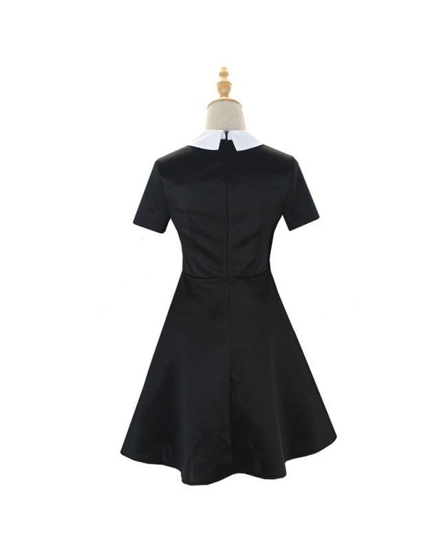 Addams Family Costume Halloween Wednesday Black Dress Cosplay Costume F411