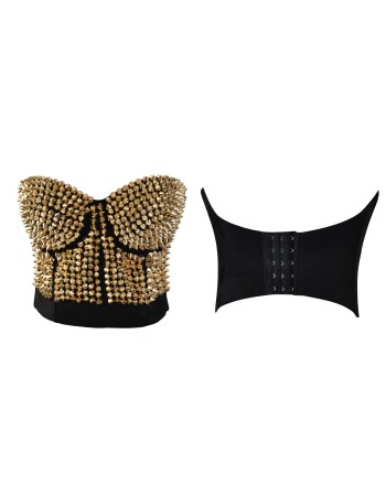 Sexy Club Punk Rivet Waistcoat Top M5304