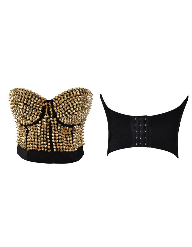 Sexy Club Punk Rivet Waistcoat Top M5304