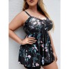 Slip Bikini Dress Flower Pattern Swimwear Summer Plus Size Swimsuit 627