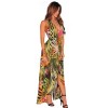 Women Summer Beach Print Floral Sexy Maxi Slip Dress Long Deep V Neck Halter Dress For Women