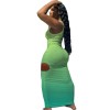 Slim Sexy Gradient Fashion Women Maxi Dresses M056