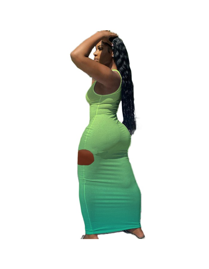 Slim Sexy Gradient Fashion Women Maxi Dresses M056