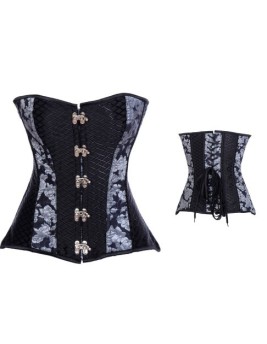 tight black satin corset m1956