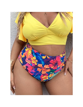 Beach Pants Woman Printed High Waist Swim Briefs 005