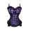purple lace up brocade corsetm1883c