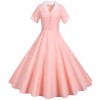 Solid Color Leisure Ball Gown Suit Collar Classy Slim Women Dresses JY14792