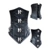 Black Floral Print Waist Cincher Corset M1330