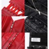 6XL Zipper front sexy leather corset m7122
