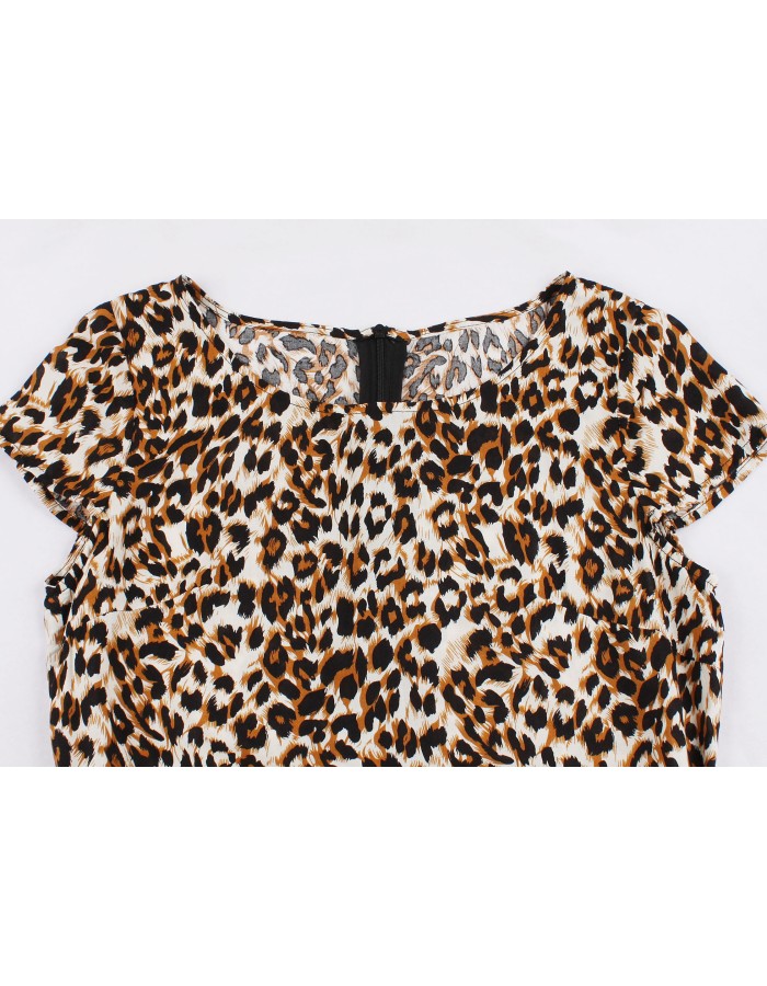 Leopard Print Elegant Dress M30398