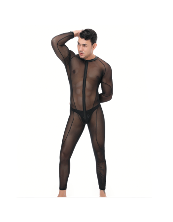 Sexy Men Underwear Long Sleeve Jumpsuit One-Piece Bodysuit N981