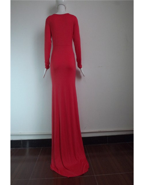 Red Top Style Long Maxi Dress M3994b