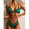 Matching Triangle Swimsuit Bikini Swimwear Pure Color Sexy Custom S037