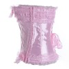 Sexy Pink Lace Trim Bow Satin Corset M1722B