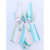 Flat Corner Young Girl Bikini Two Piece Plus Size Striped Women Bikini Sets S163