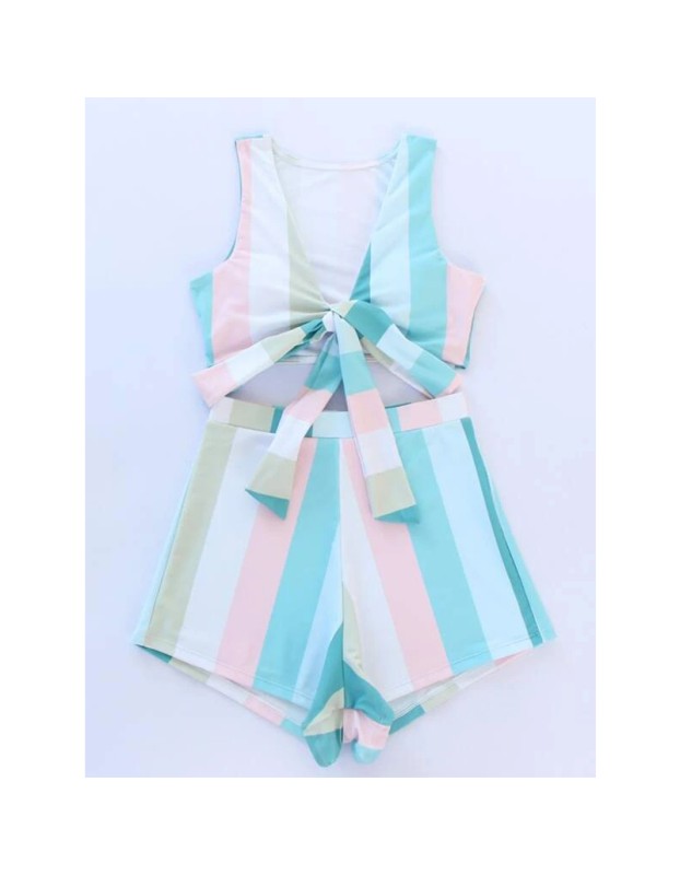 Flat Corner Young Girl Bikini Two Piece Plus Size Striped Women Bikini Sets S163