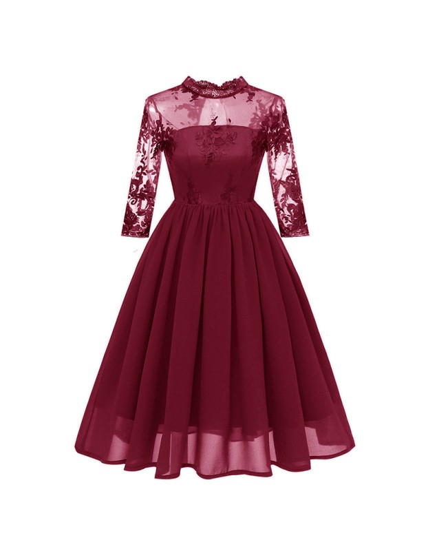 Chiffon See Through Night Sexy Clubwear Bridesmaid Embroidery Dress CD1661