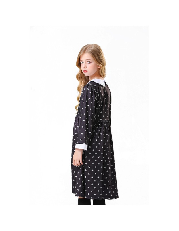 Girl Addams Family Costume Wednesday Addams Black Dress Cosplay Costume YM5820