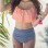 Summer high waist stripes bikini sweet swimsuit M17090