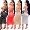 Mesh Club Sexy Diamond Encrusted Halter Womens Dresses X3805