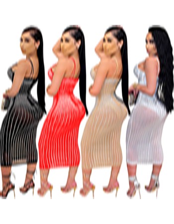 Mesh Club Sexy Diamond Encrusted Halter Womens Dresses X3805